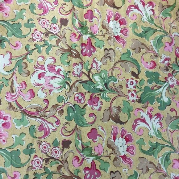 Richloom Platinum Collection Fabric 2 Yards 55W Gold Floral Scroll 23 Repeat VTG - Picture 6 of 9